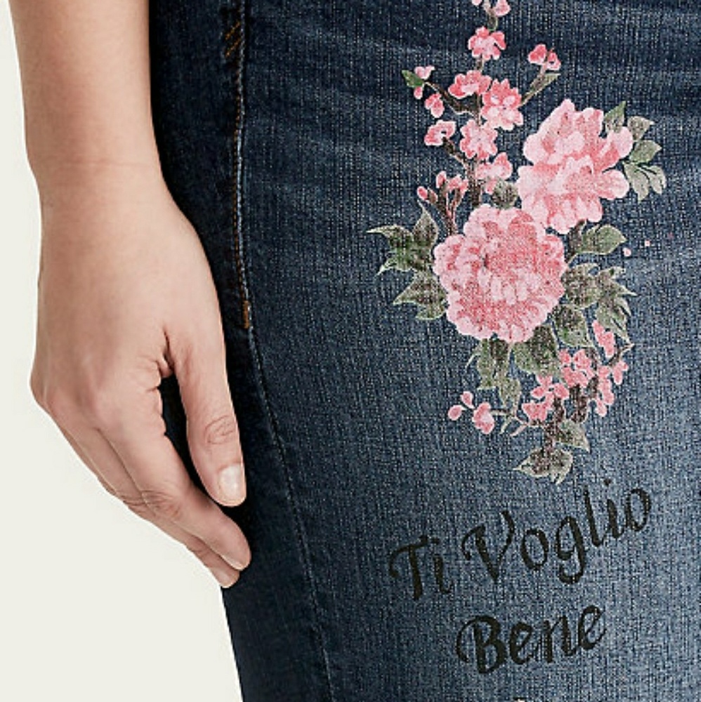 Torrid Girlfriend Handpainted Distressed Denim - Picture 6 of 8